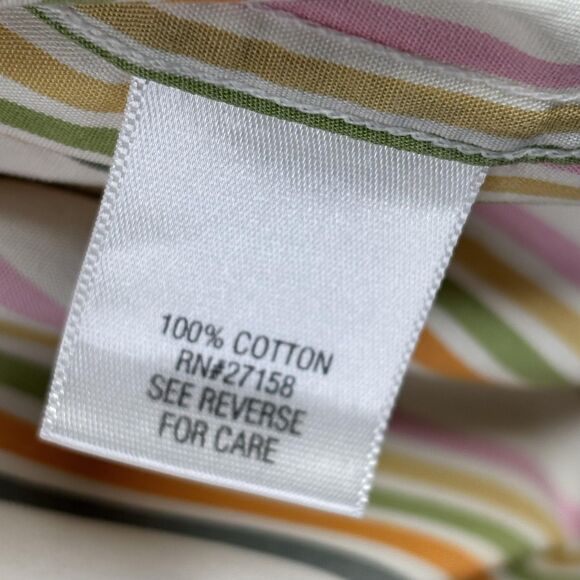 J Ferrar Shirt Mens XL Multicolor Striped Long Sleeve Button Up Casual Classic - Picture 5 of 8
